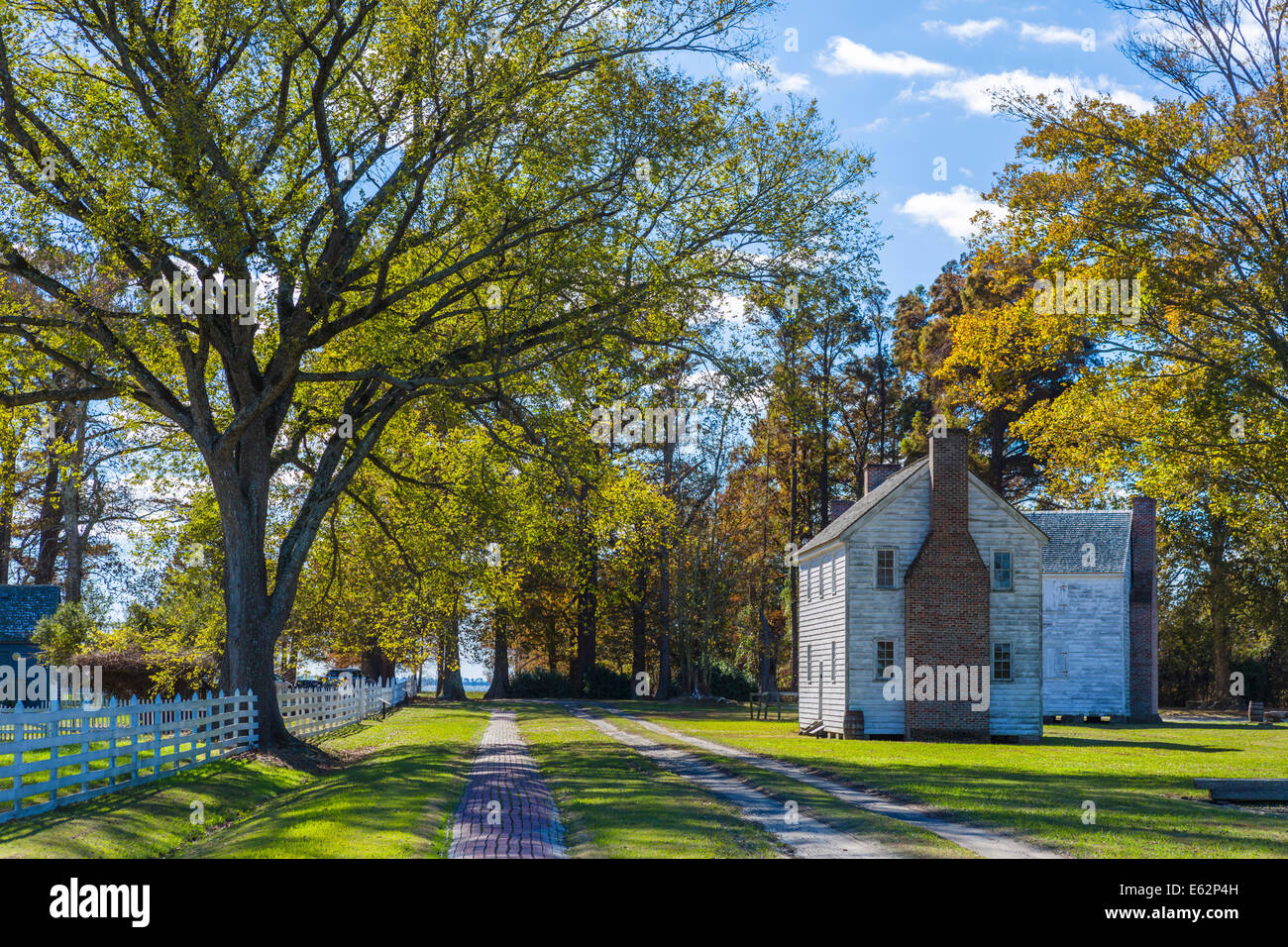 Rekonstruierte Slave Viertel an der Somerset Ort State Historic Site, Cresswell, Albemarle Region, North Carolina, USA Stockfoto