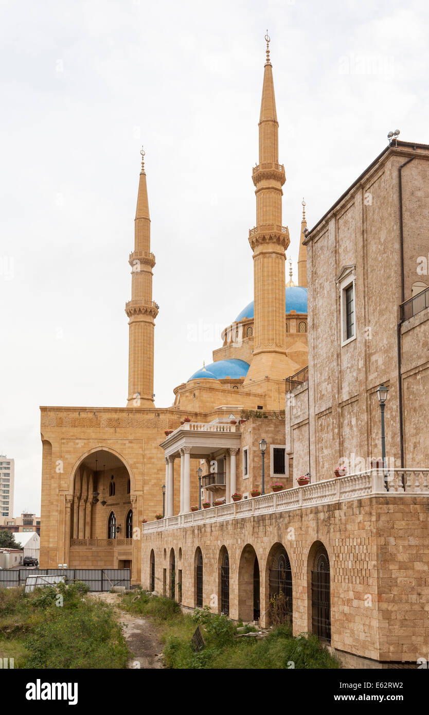 Die sunnitischen Mohammad Al-Amin Mosque in den Platz der Märtyrer, Innenstadt Mittel-Beirut, Libanon Stockfoto