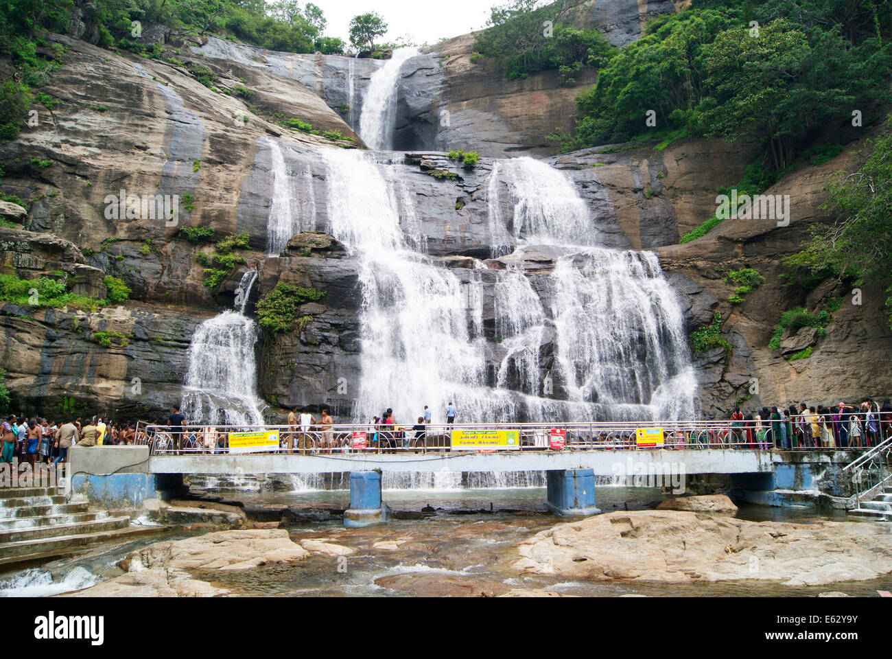 Courtallam Wasserfälle Tamil Nadu, Indien Stockfoto