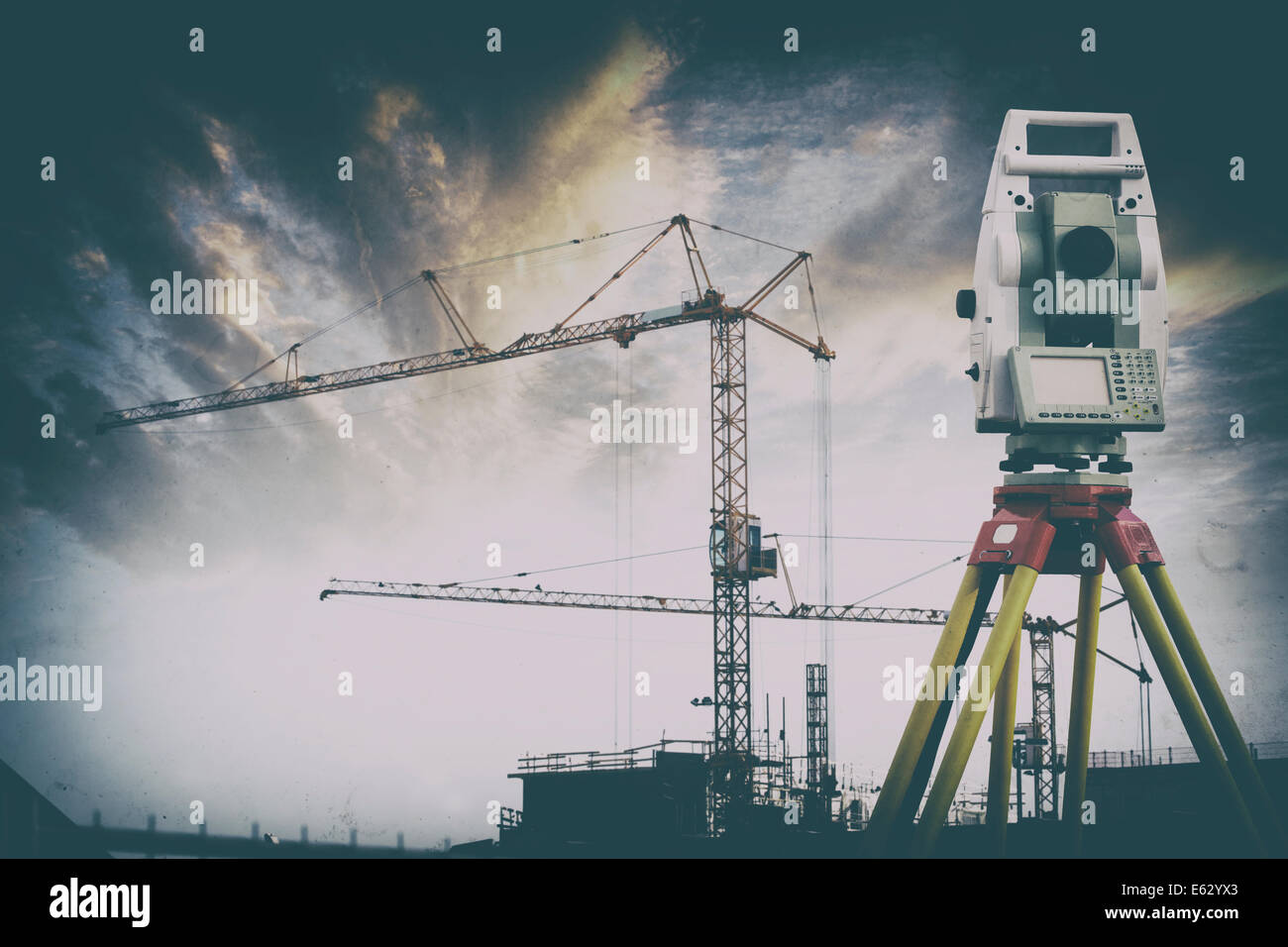 Instrument der Vermessung und Bau Stockfoto