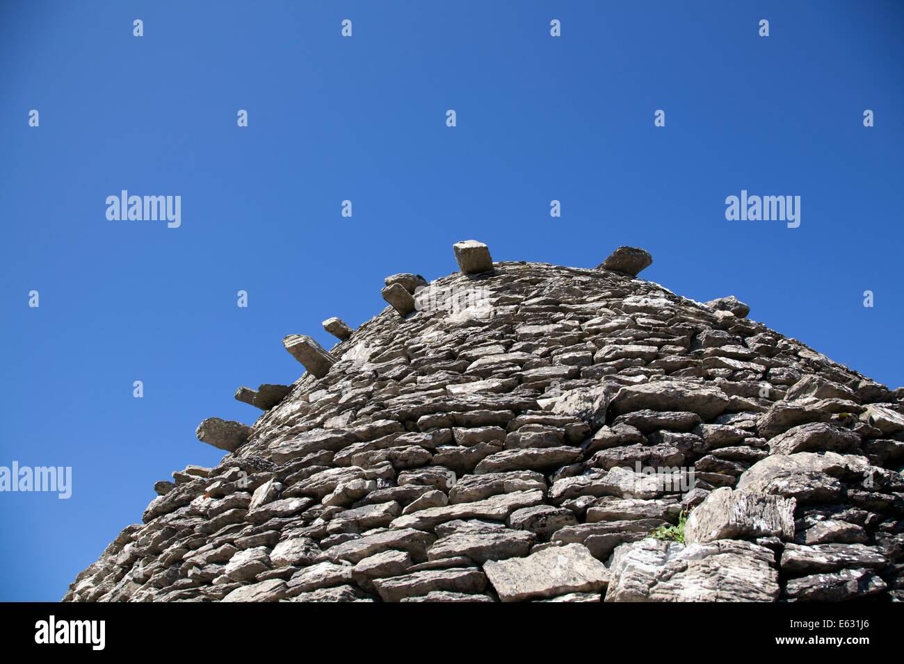 Irland Skellig Inseln. Reste von Kloster aus dem 6. Jahrhundert auf Skellig Michael (Great Skellig) Wohnung Zellen. Stockfoto