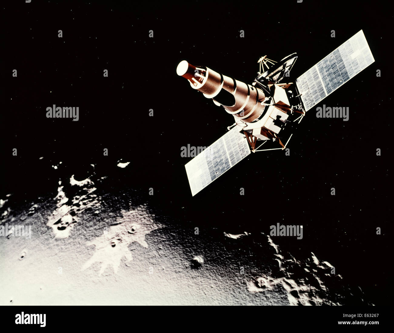 1960ER JAHREN ABGESTÜRZT RANGER B NASA UNBEMANNTE WELTRAUM-MISSION ZUM MOND VOR DEN APOLLO-LANDUNGEN AUF DEM MOND FEBRUAR 1965 Stockfoto