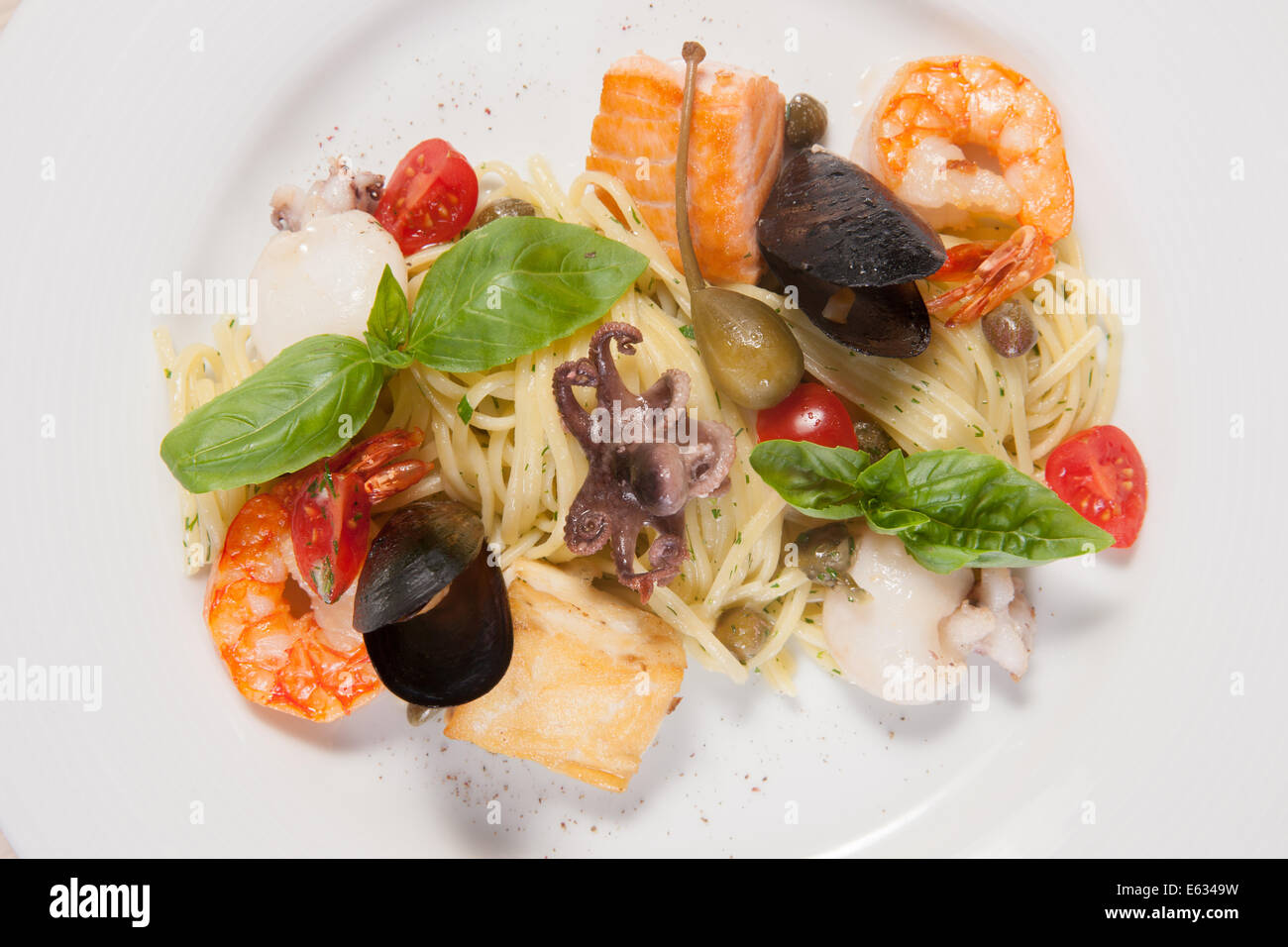 Pasta mit Meeresfrüchten Stockfoto