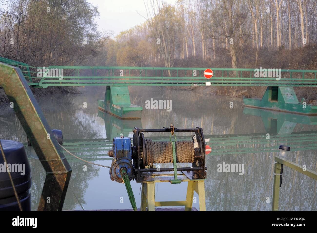 Brescello (Reggio Emilia, Italien), Landeplatz des Flusses Po Stockfoto