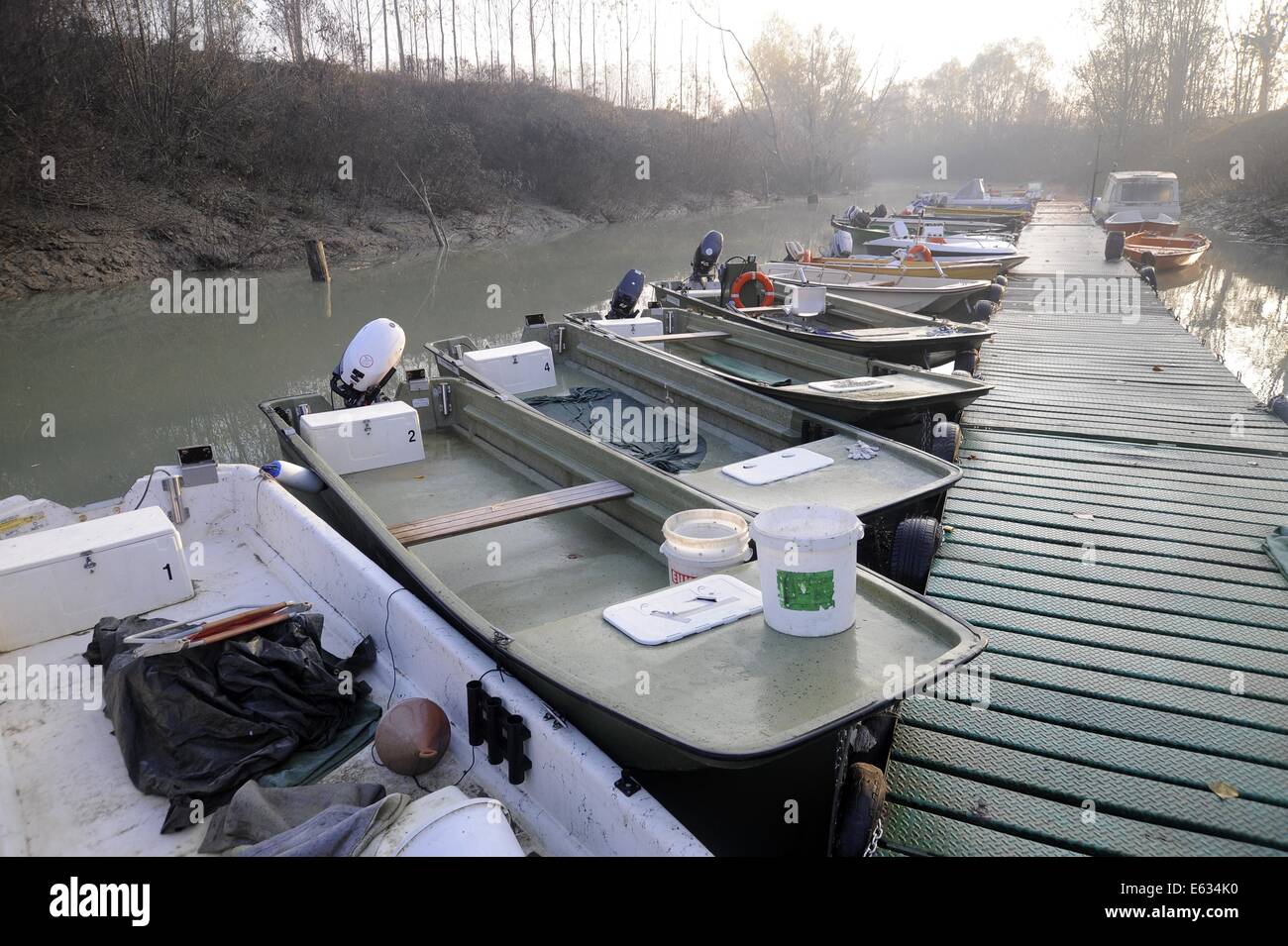 Brescello (Reggio Emilia, Italien), Landeplatz des Flusses Po Stockfoto