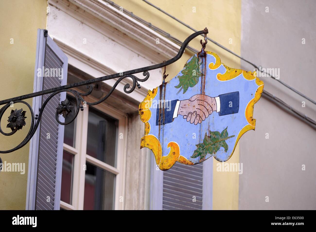 Guastalla (Reggio Emilia, Italien), Zeichen der Brüderlichkeit Taverne Stockfoto