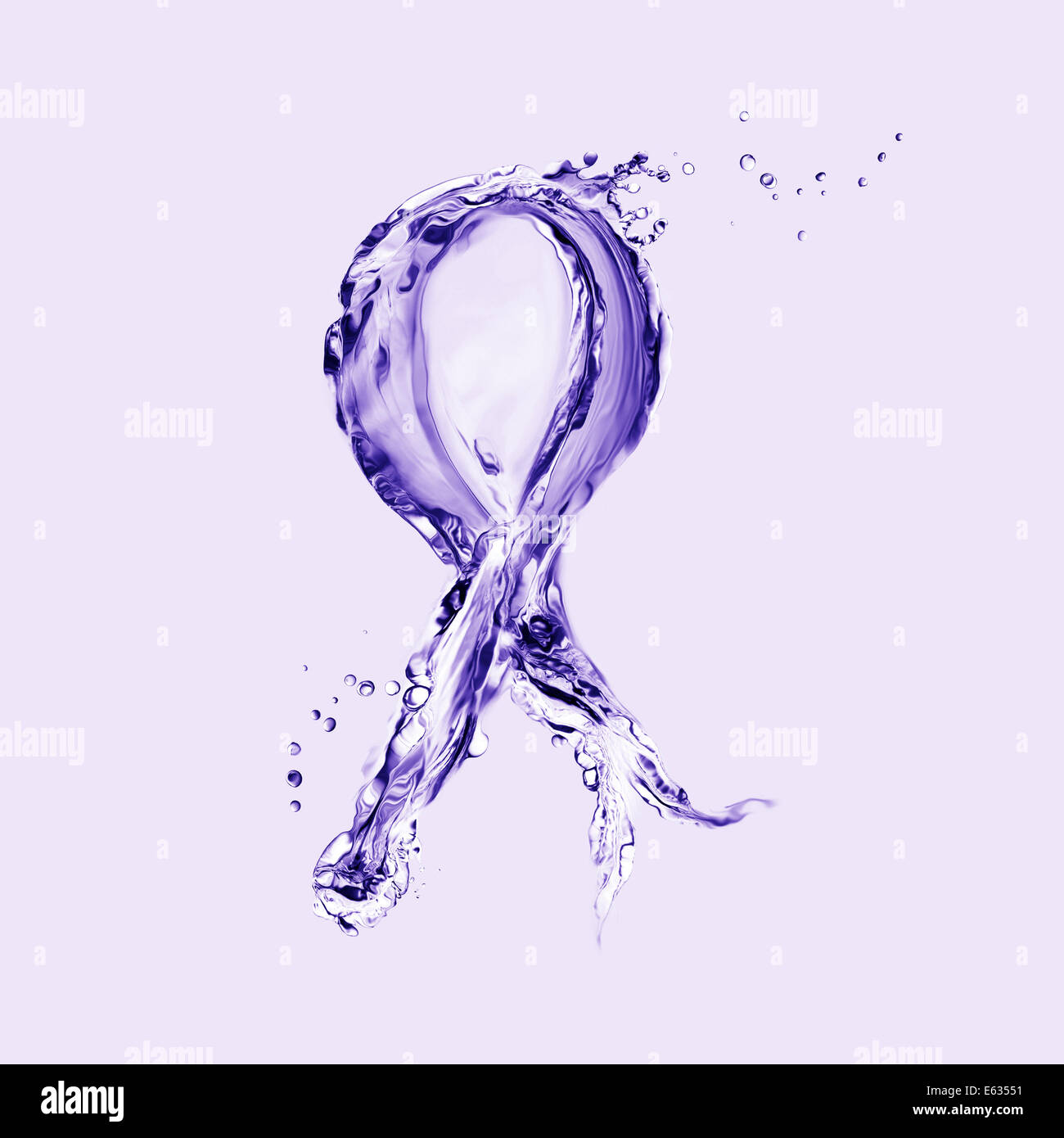 Violette Band als Symbol für Morbus Hodgkin Bewusstsein. Stockfoto