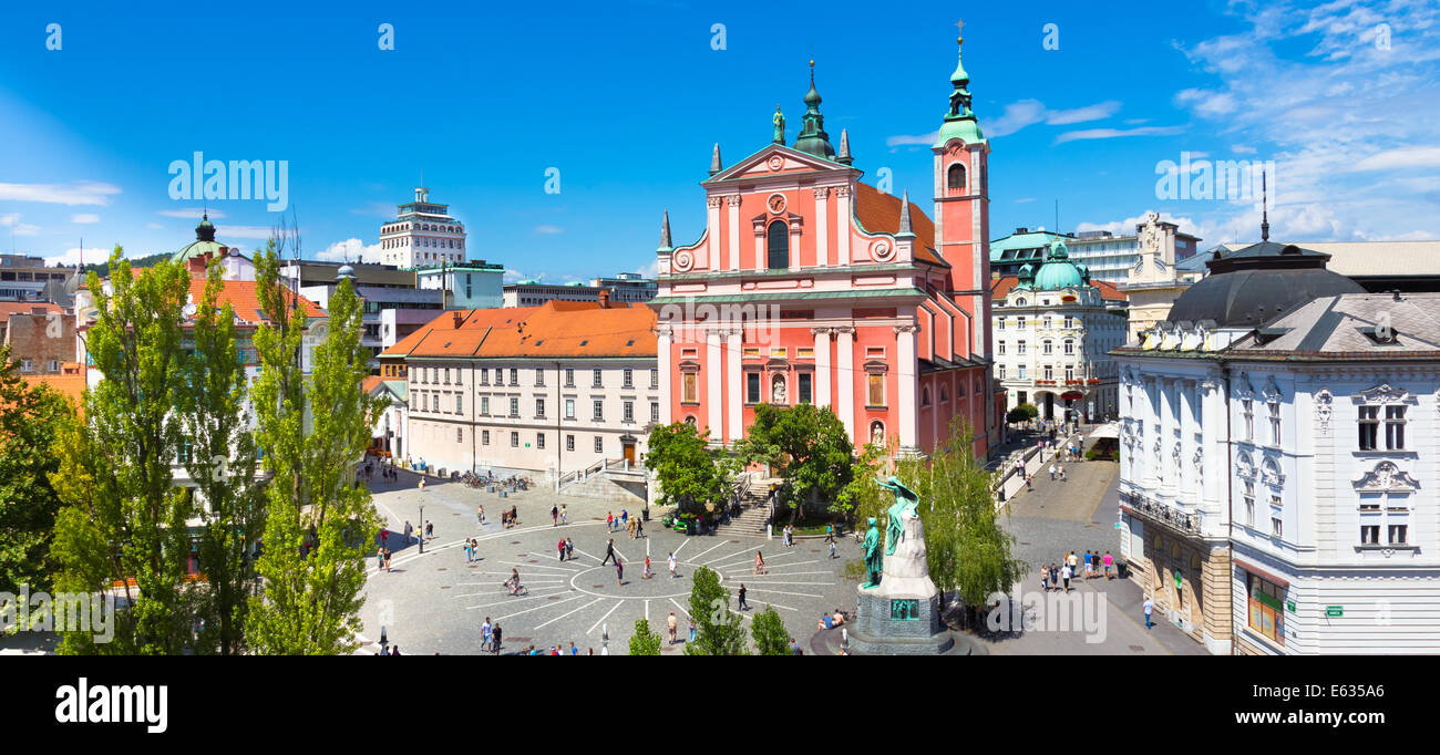 Preseren-Platz, Ljubljana, Hauptstadt von Slowenien. Stockfoto