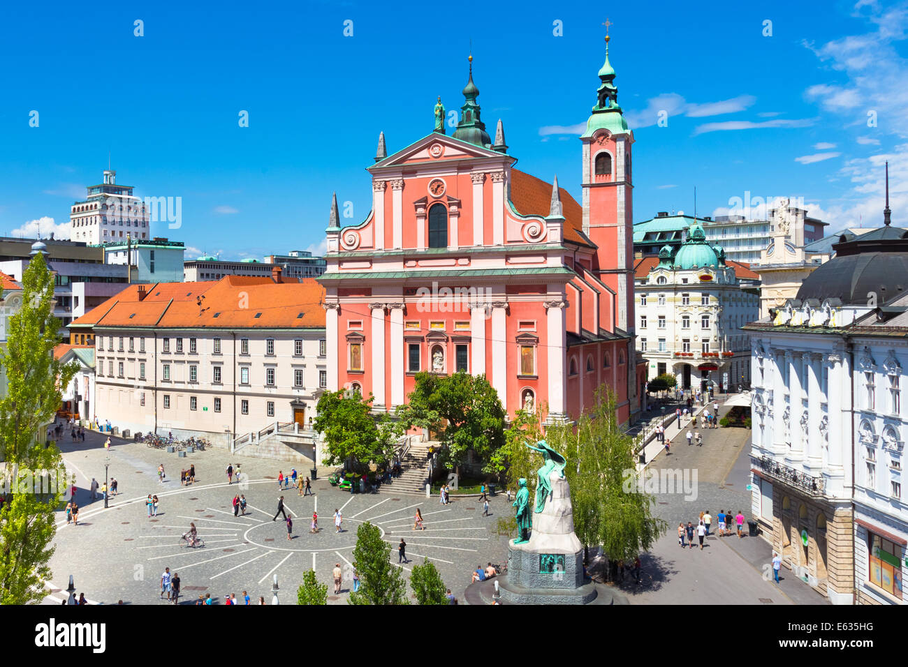 Preseren-Platz, Ljubljana, Hauptstadt von Slowenien. Stockfoto