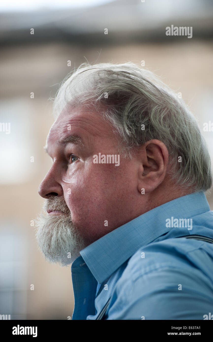 Edinburgh, Schottland, UK, 13. August 2014. Schottischer Schriftsteller und Künstler, Alasdair Gray, auf dem Edinburgh International Book Festival 2014 erscheinen. Bildnachweis: Lorenzo Dalberto/Alamy Live-Nachrichten Stockfoto