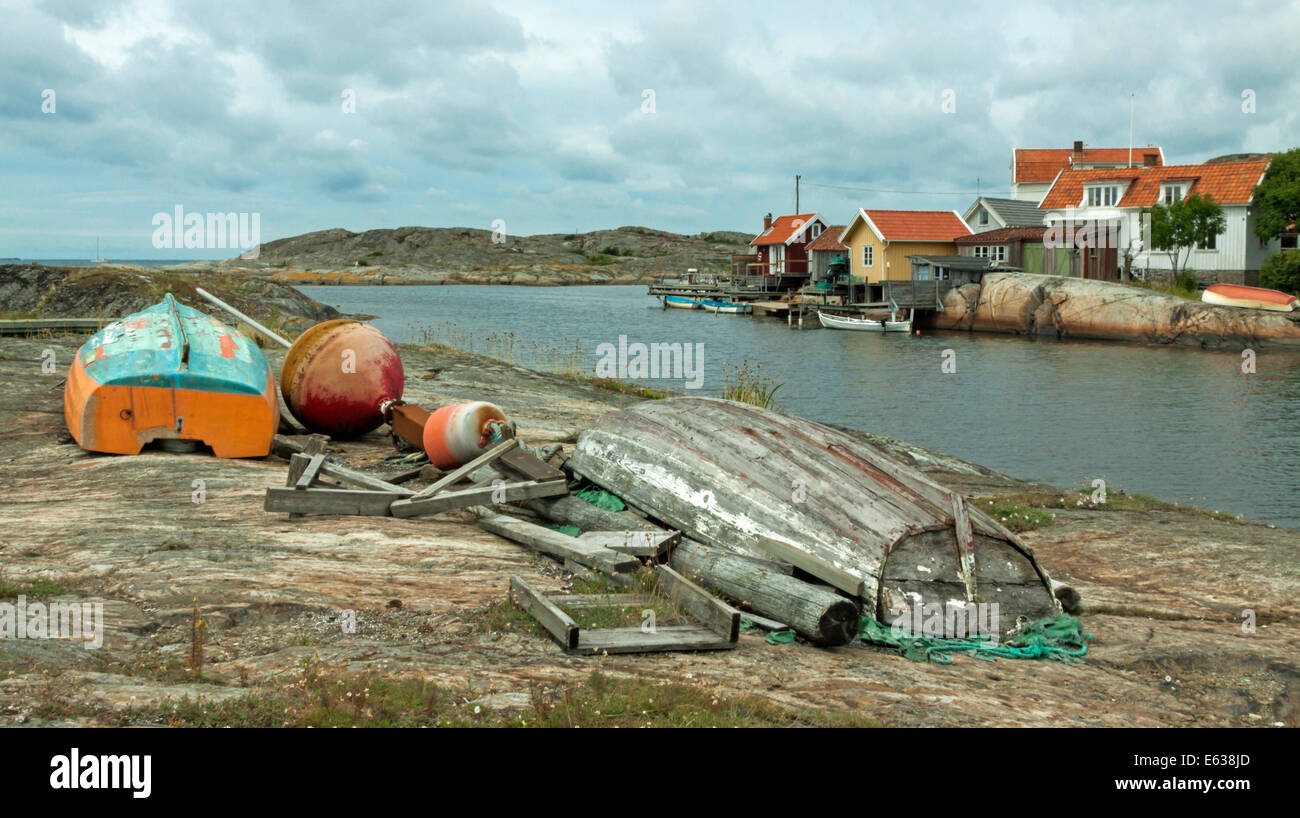 Eine landschaftlich reizvolle Stilleben entlang der schwedischen Schären in der Nähe von Björholmen, Klövedal, Västra Götaland Iän, Schweden, Scandinavia. Stockfoto