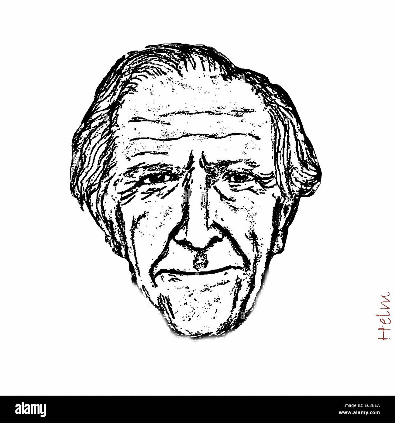 John Cage, 1912-1992, US-amerikanischer Komponist, Portrait, illustration Stockfoto