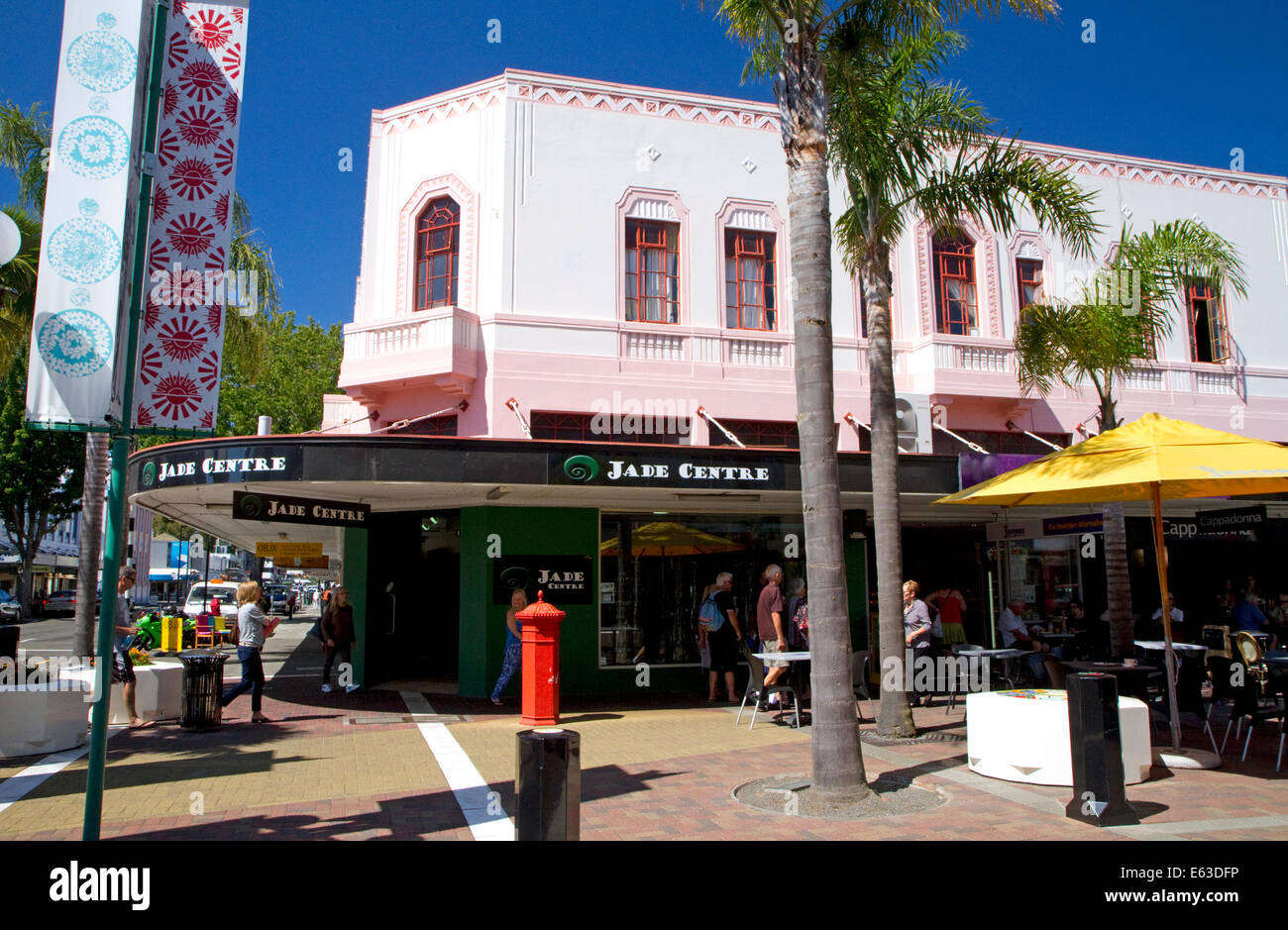 Art-Deco-Gebäude in Napier in der Hawke Bay Region, Nordinsel, Neuseeland. Stockfoto