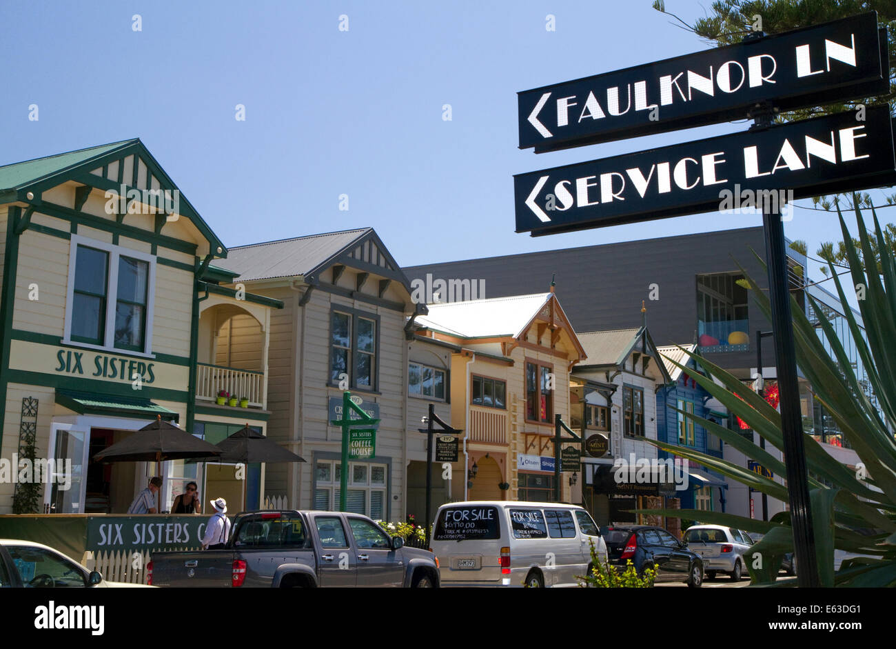 Straßenszene in Napier in der Hawke Bay Region, Nordinsel, Neuseeland. Stockfoto