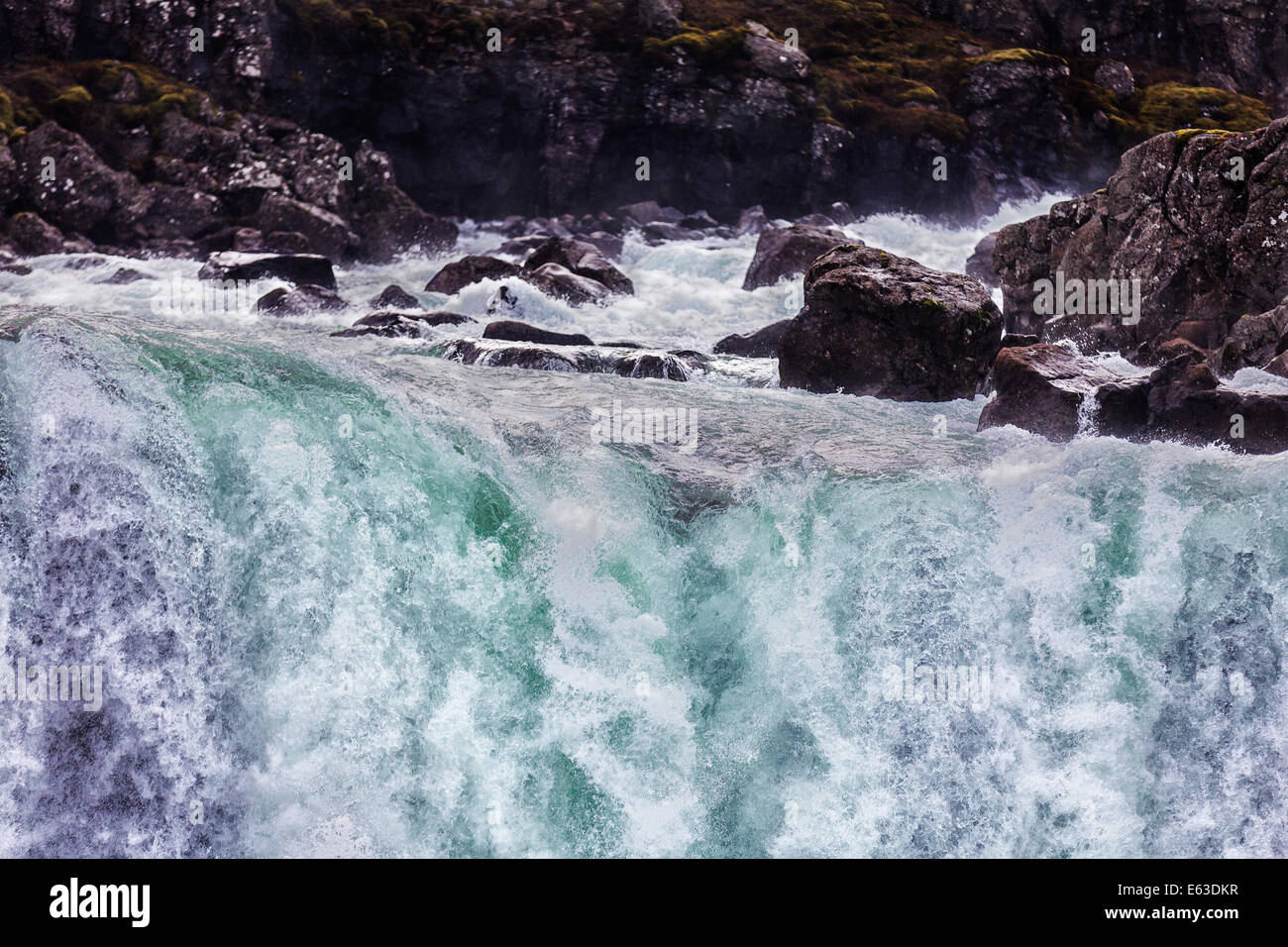 Süßwasser Wasserfälle, Fossardalur, in der Nähe von See Myvatn in Nordirland, Island Stockfoto