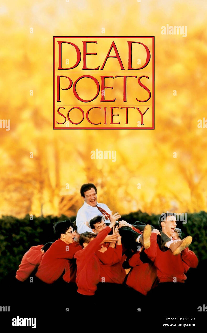 Dead Poets Society ist ein 1989 amerikanisches Filmdrama von Peter Weir und starring Robin Williams. Stockfoto