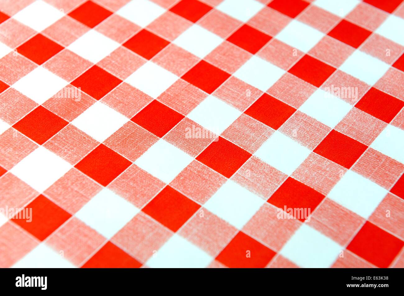 Eine rote karierte Tischdecke Hintergrund Stockfoto