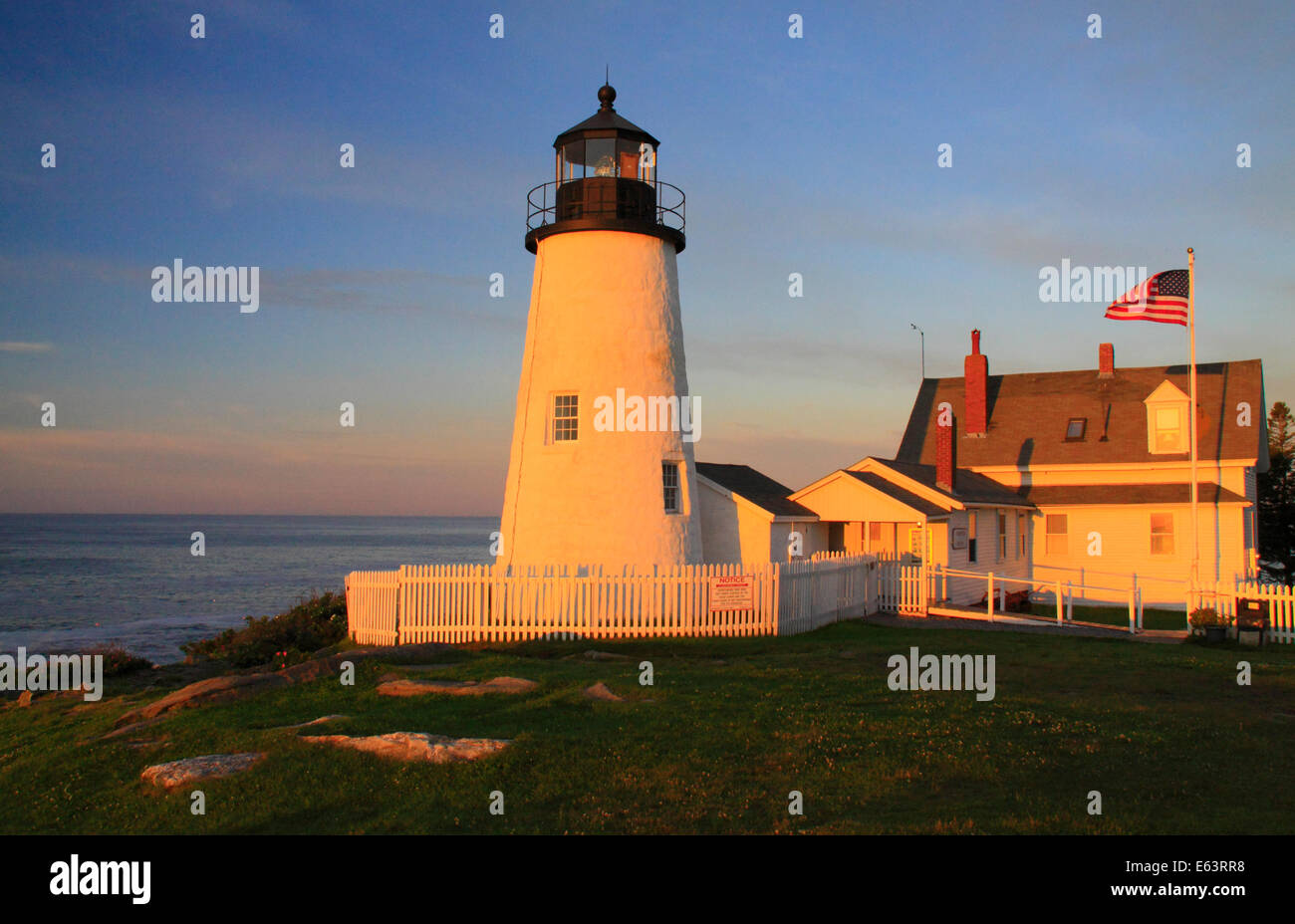Pemaquid Point Lighthouse, Pemaquid Lighthouse Park, New Harbor, Maine, USA Stockfoto