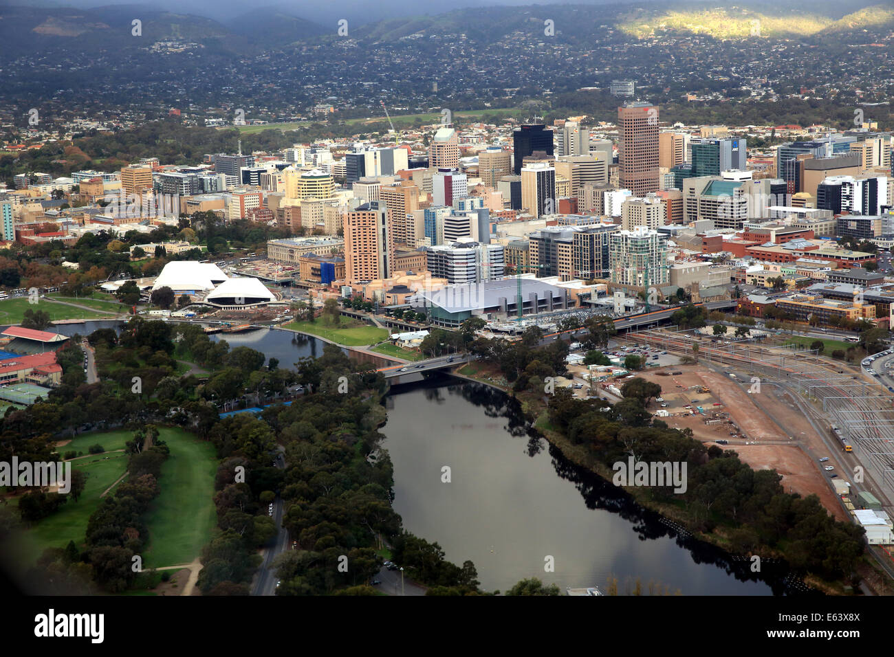 Luftaufnahme der Stadt Adelaide in Australien Stockfoto