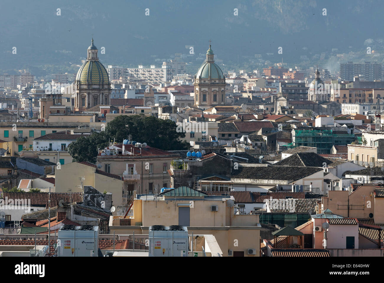 Historisches Zentrum, barocken Kirchenkuppeln, Palermo, Sizilien, Italien Stockfoto