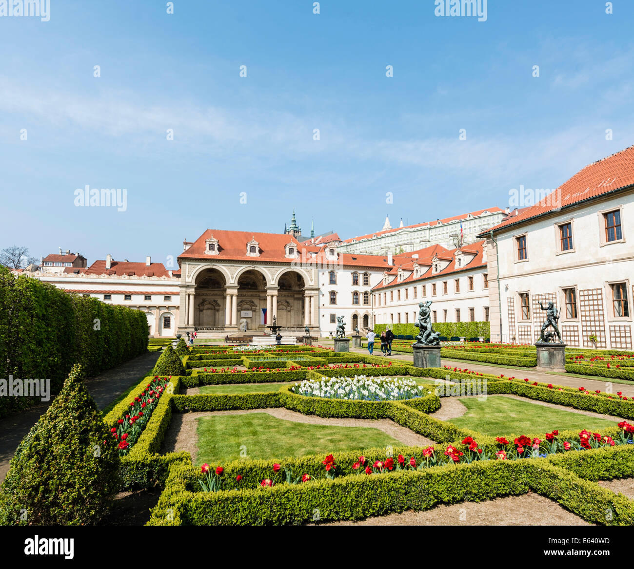 Wallenstein Garten, Wallenstein-Palais, Sitz des Senats des Parlaments der Tschechischen Republik, Prag, Tschechische Republik Stockfoto