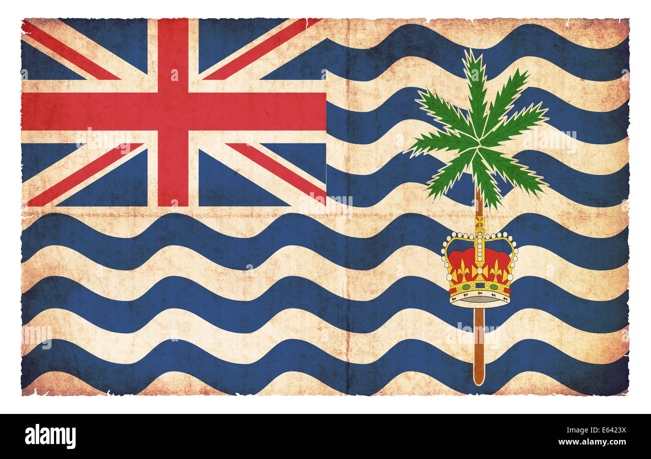 Flagge von British Indian Ocean Territory (Großbritannien) im Grunge-Stil erstellt Stockfoto