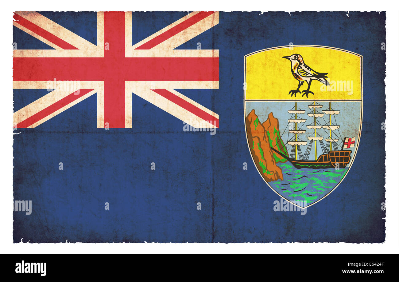 Flagge von St. Helena (Großbritannien) im Grunge-Stil erstellt Stockfoto