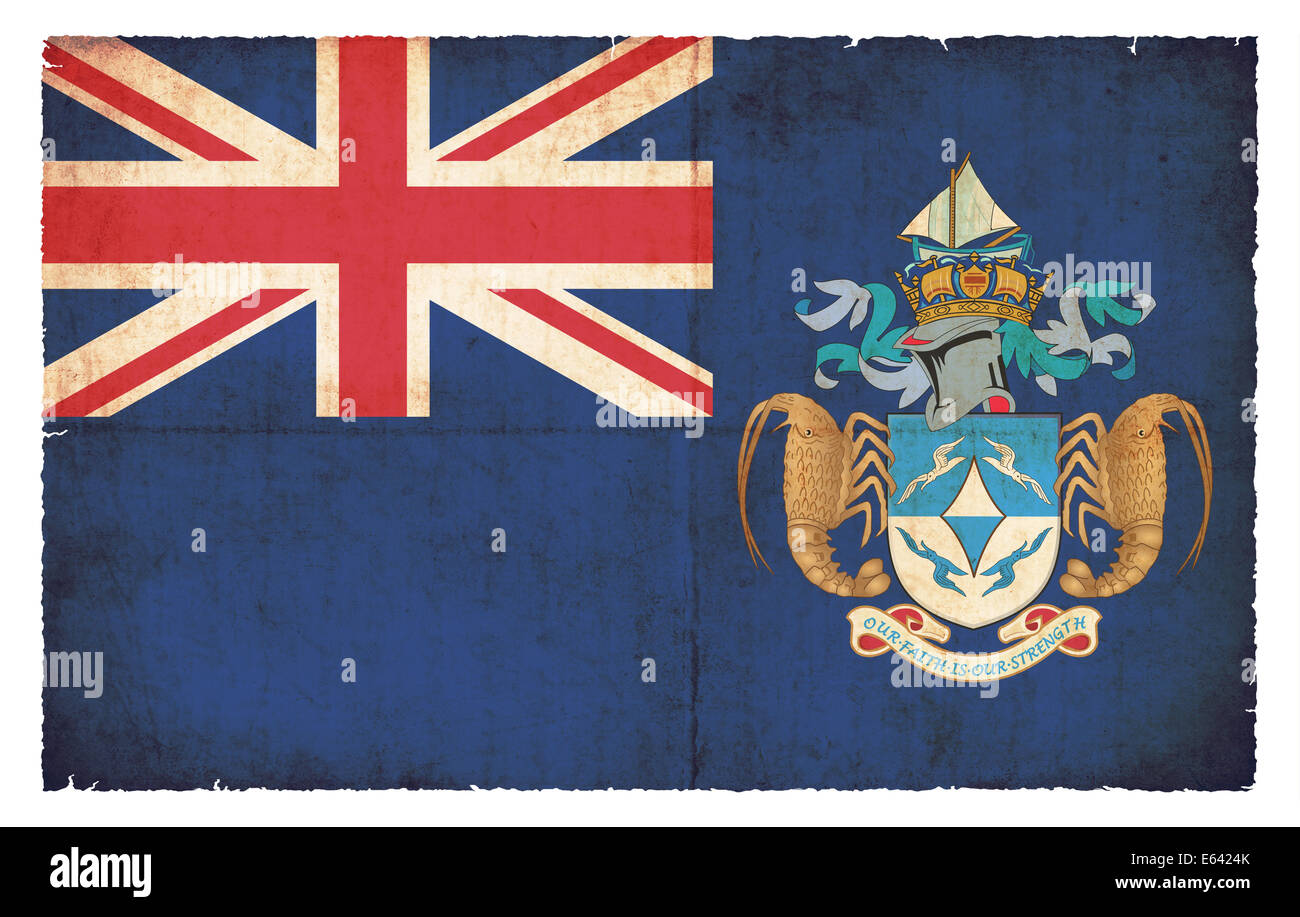Flagge von Tristan Da Cunha (Großbritannien) im Grunge-Stil erstellt Stockfoto