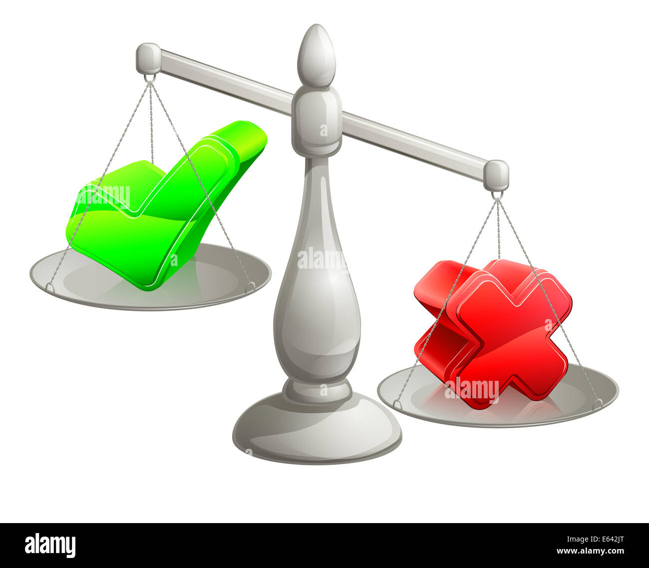 Skaliert Abbildung mit einem grünen Haken und roten Kreuzes, des Roten Kreuzes zu schwersten Stockfoto