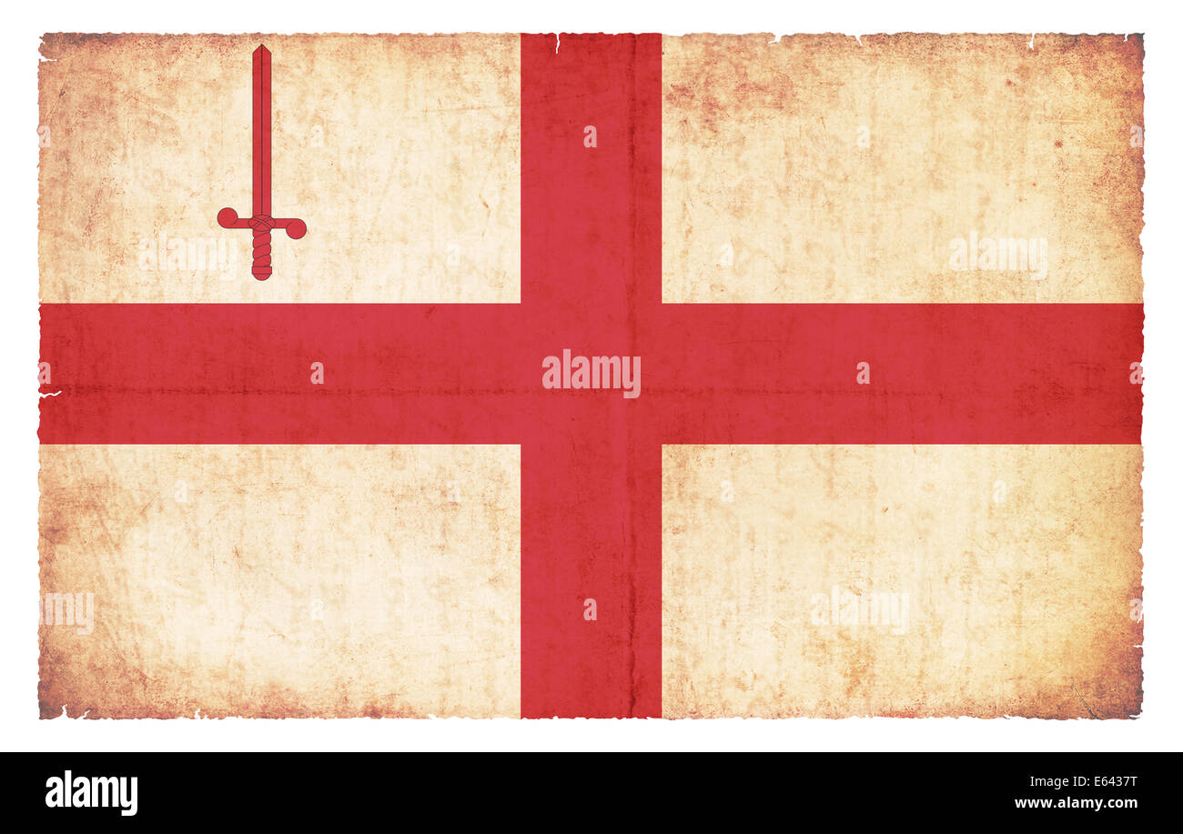 Flagge der britischen Stadt von London erstellt im Grunge-Stil Stockfoto