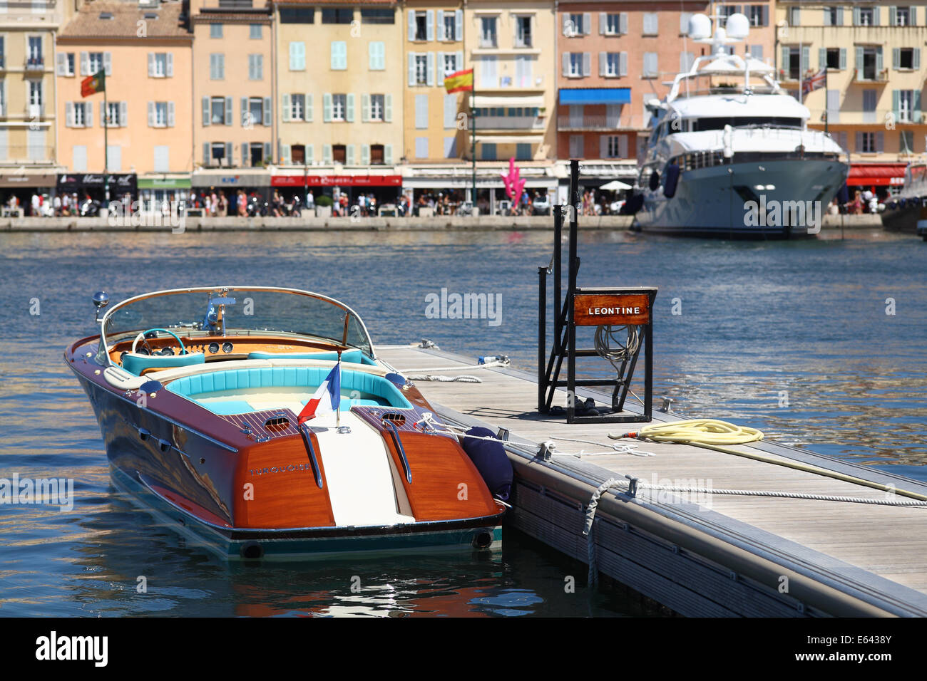 Riva Speedboot, St tropez Stockfoto