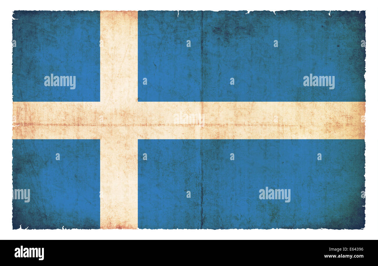 Flagge der britischen Shetland-Inseln erstellt im Grunge-Stil Stockfoto