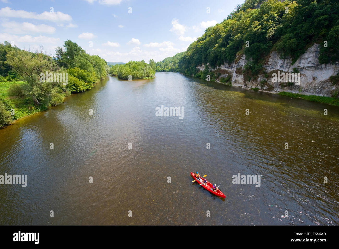Kanufahren auf dem Fluss Dordogne in Frankreich Stockfoto