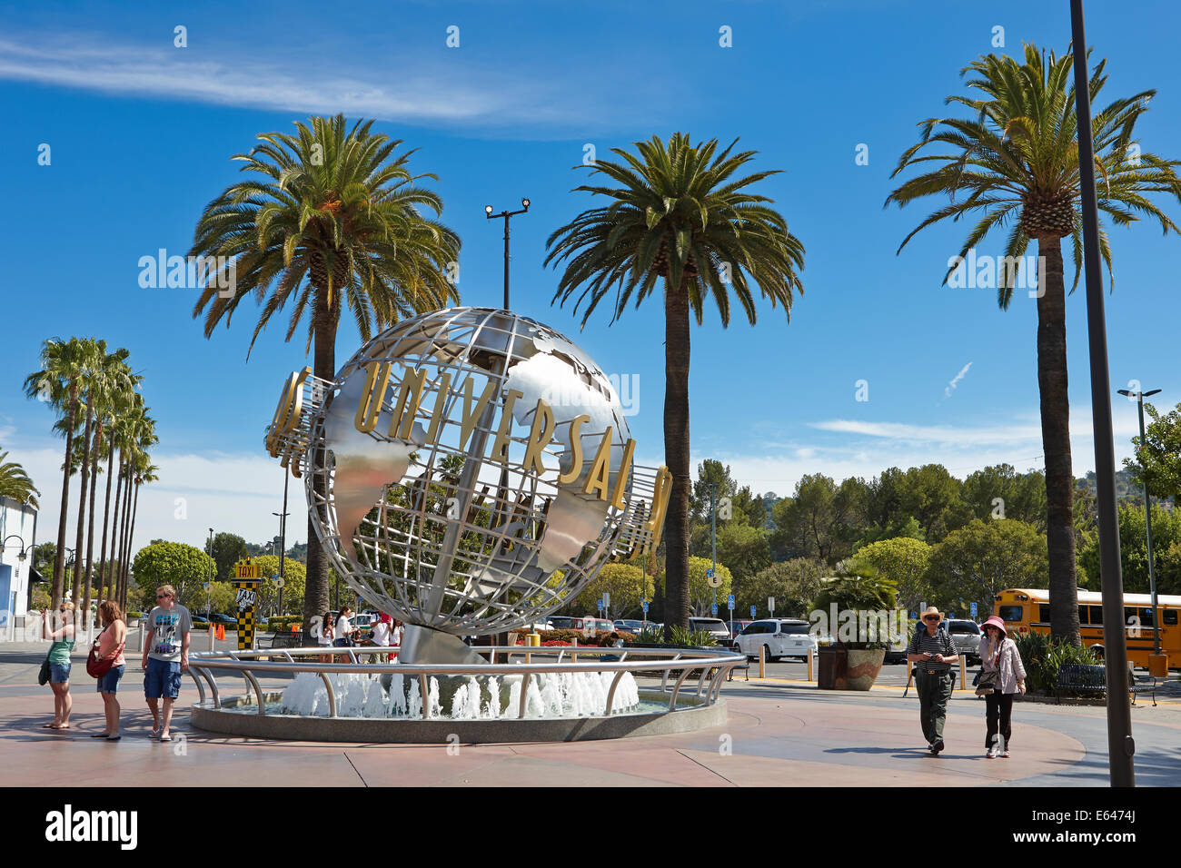 Universal Studios weltweit vor dem Universellen Vergnügungspark in Universal City. Los Angeles, Kalifornien, USA. Stockfoto