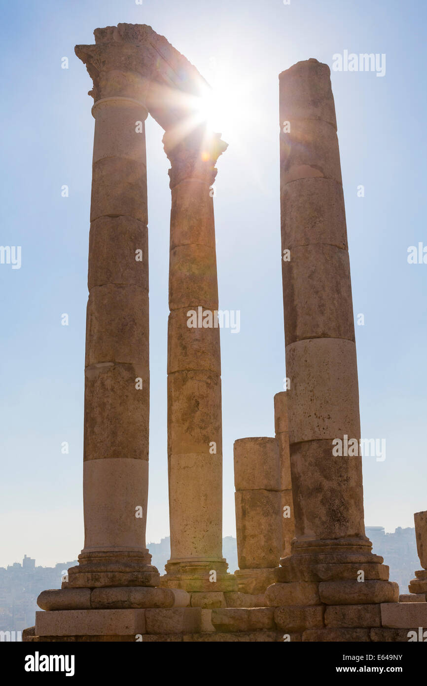 Überreste der Tempel des Herkules auf der Zitadelle, Amman, Jordanien Stockfoto