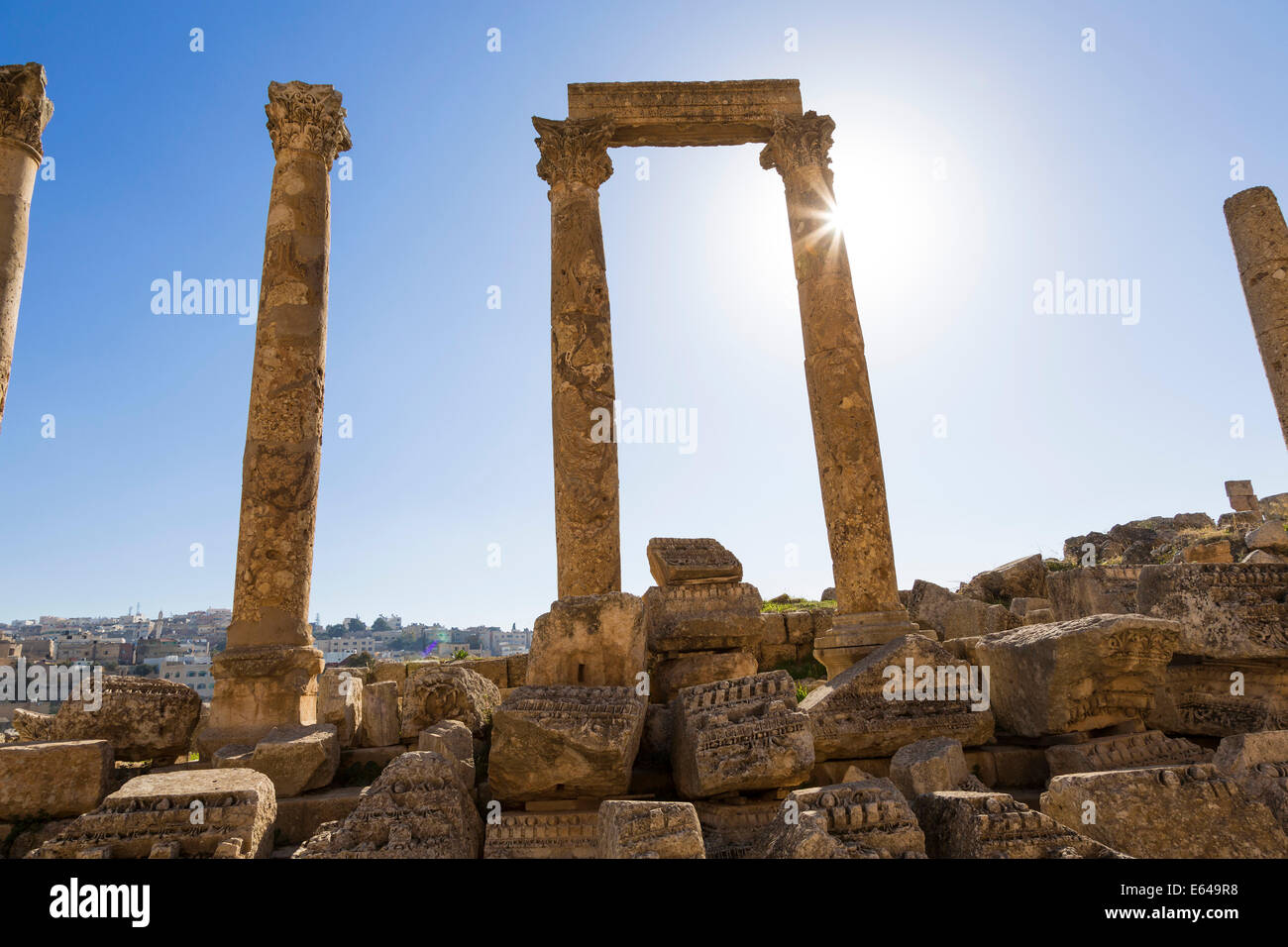 Cardo Maximus, Colonnaded Straße, römische Ruinen, Jerash, Jordanien