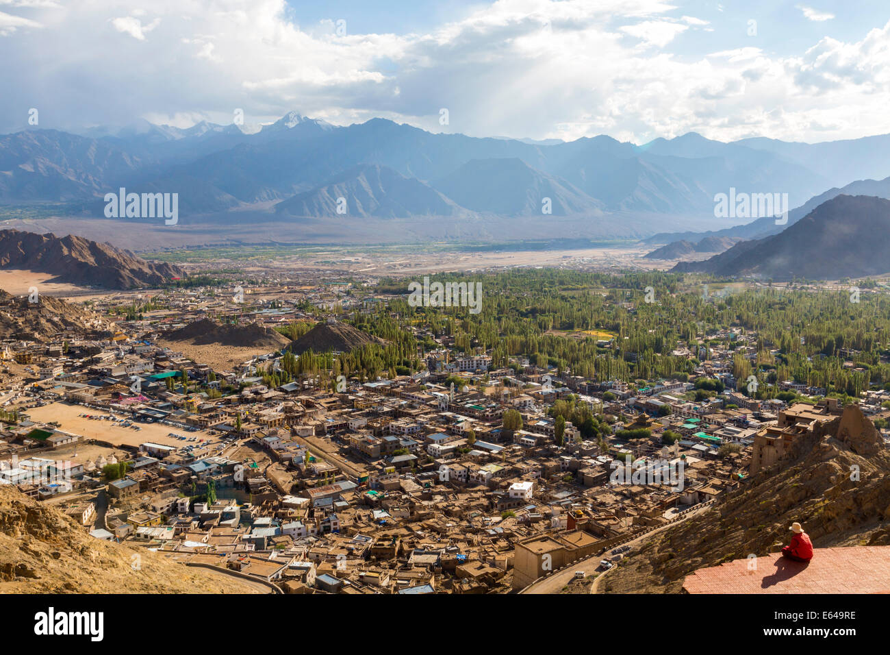 Blick über Leh, Ladakh, Indien Stockfoto