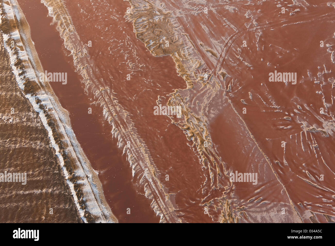 Salinen, Luftaufnahme, Namibia Stockfoto