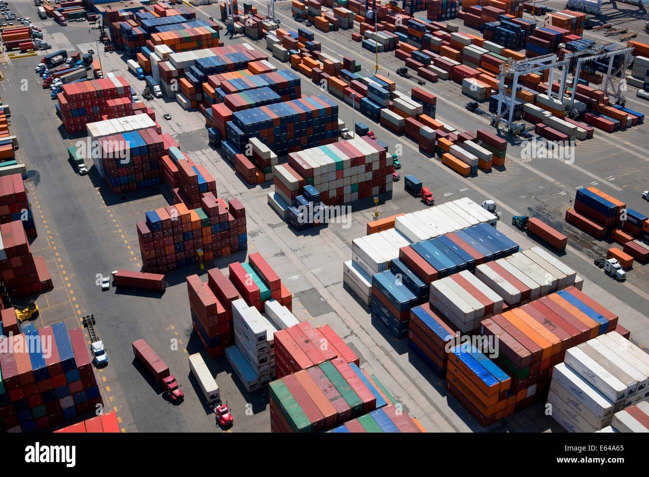 Luftaufnahme der Containerhafen, A. Bayonne, New Jersey, USA Stockfoto
