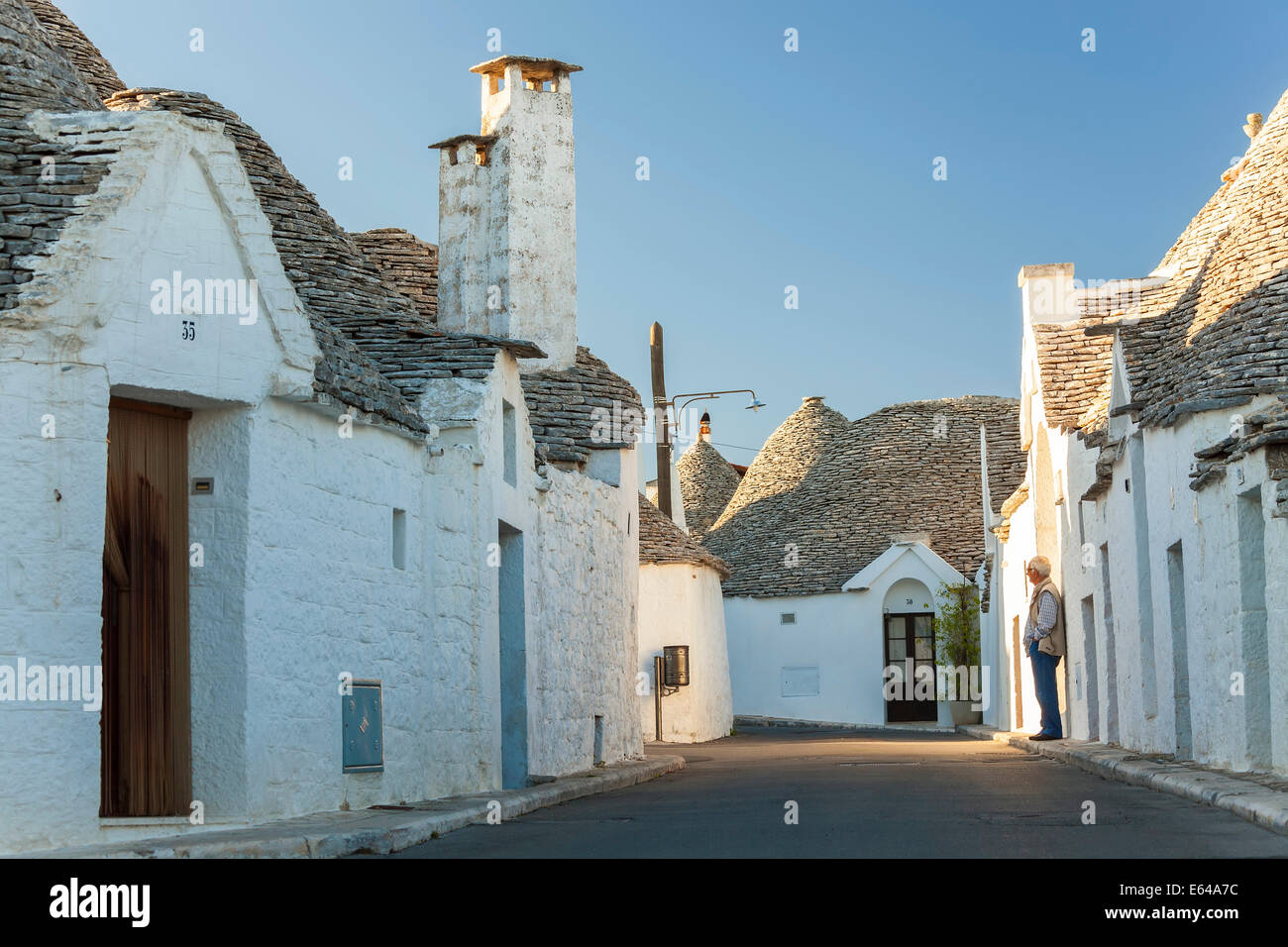 Trulli Häuser, Alberobello, Apulien, Puglia, Italien Stockfoto