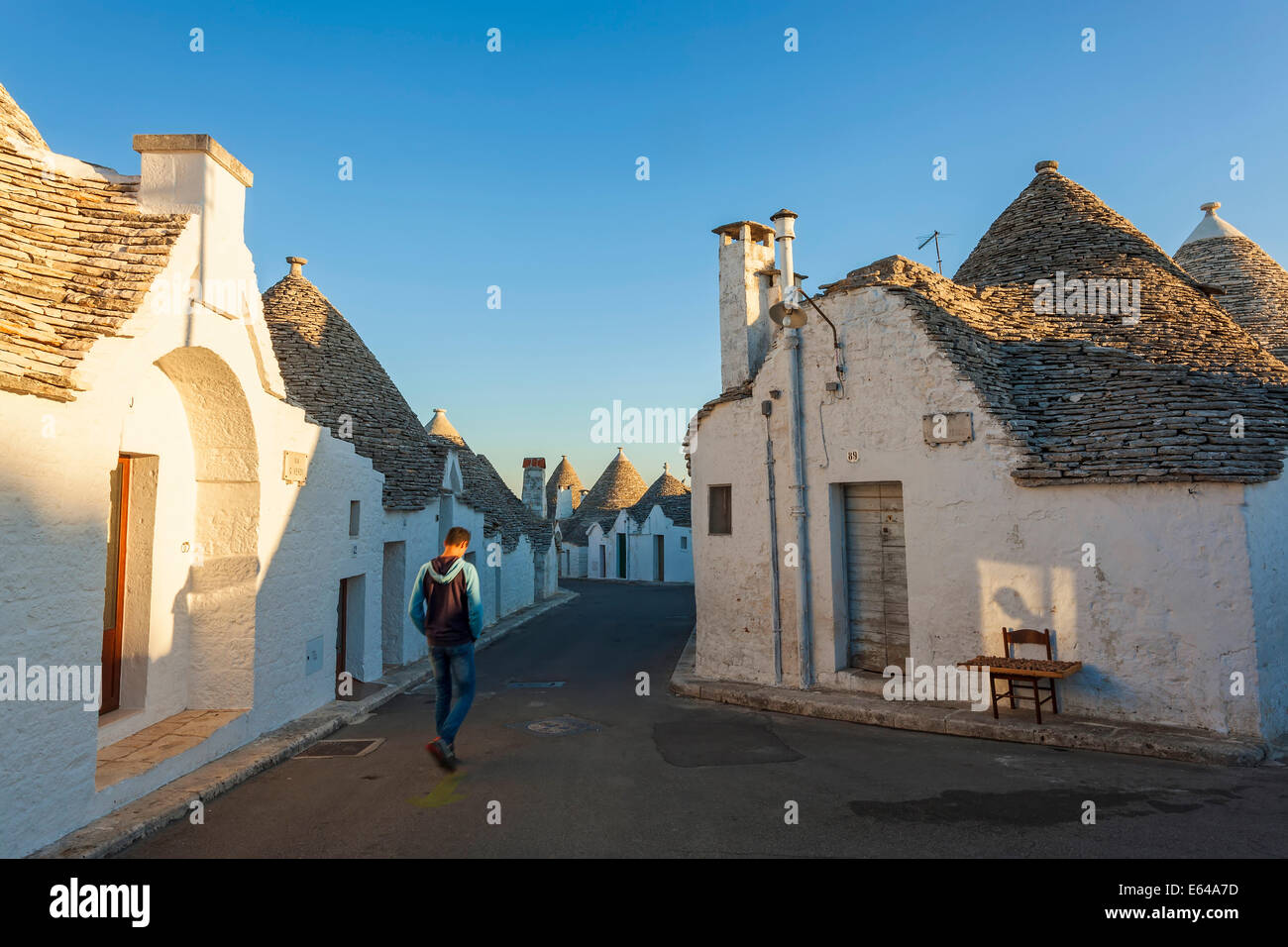 Trulli Häuser, Alberobello, Apulien, Puglia, Italien Stockfoto