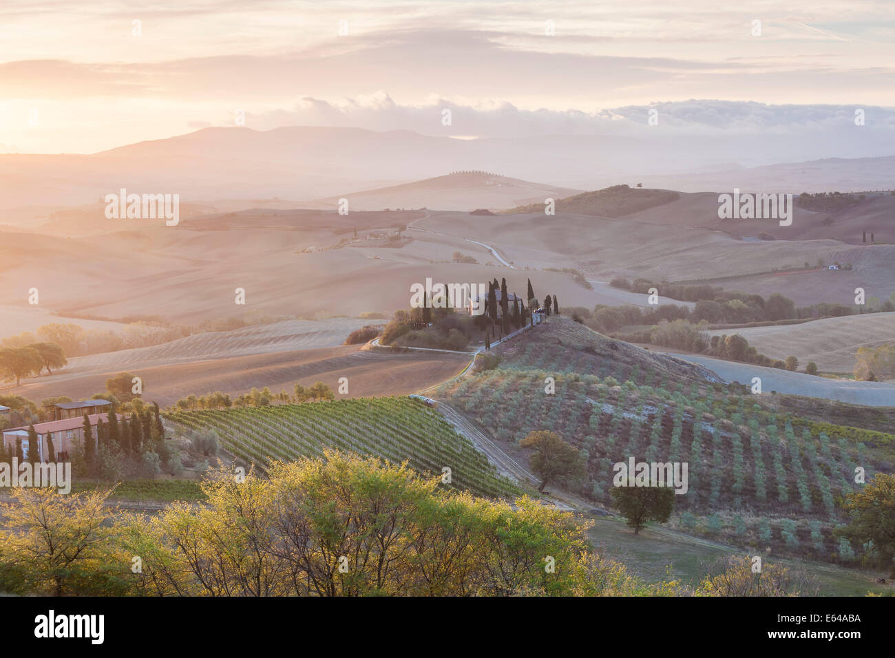 Val d ' Orcia, Toskana, Italien Stockfoto