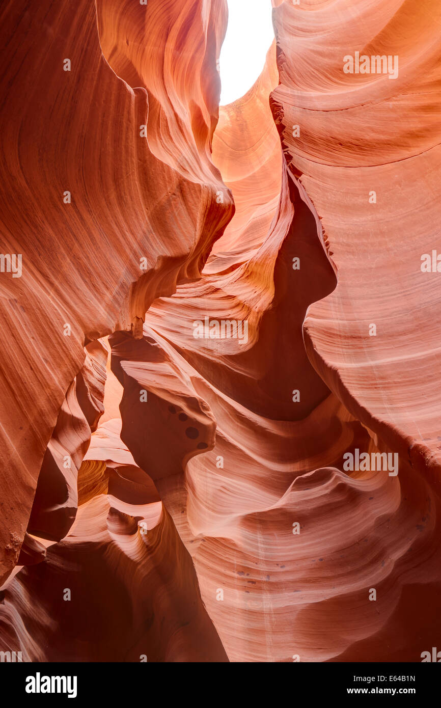 Erodiert rote Steine im Lower Antelope Canyon. Seite, Arizona, USA. Stockfoto