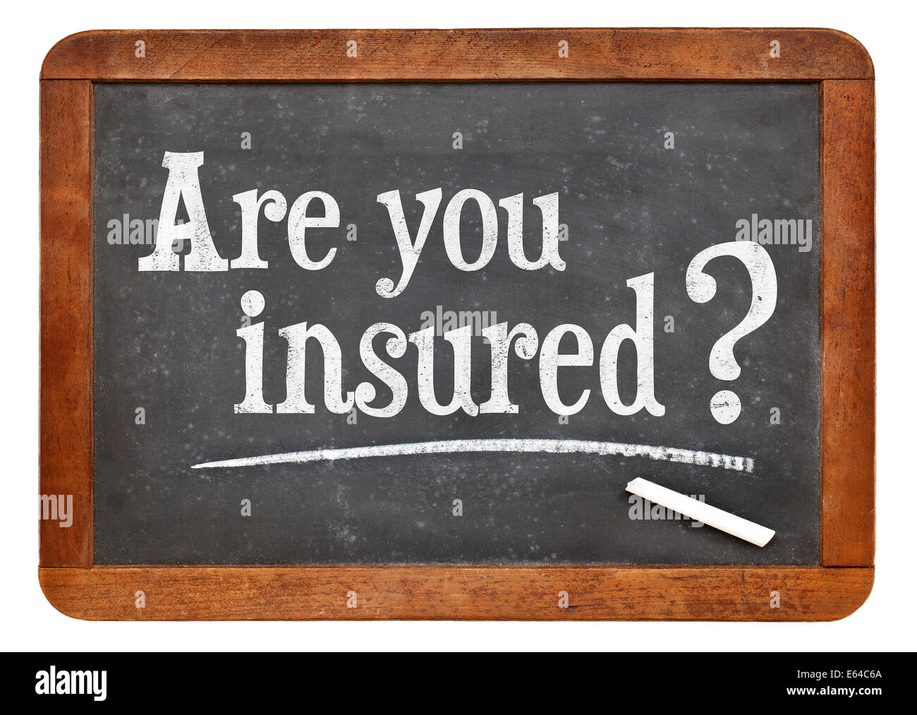 sind, dass Sie Frage auf einer Vintage Schiefer Tafel versichert Stockfoto