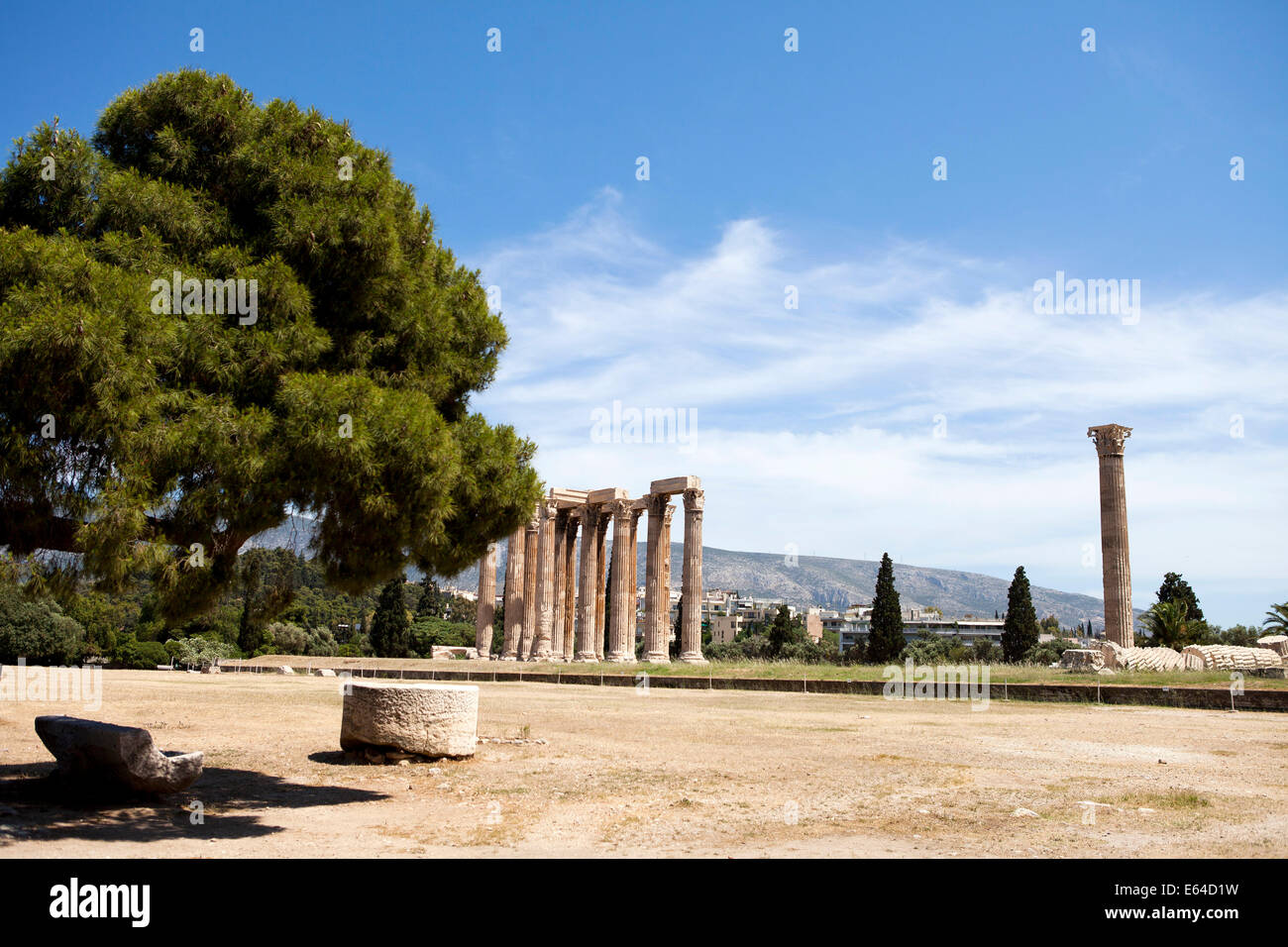 Tempel des Olympischen Zeus, Athen Stockfoto