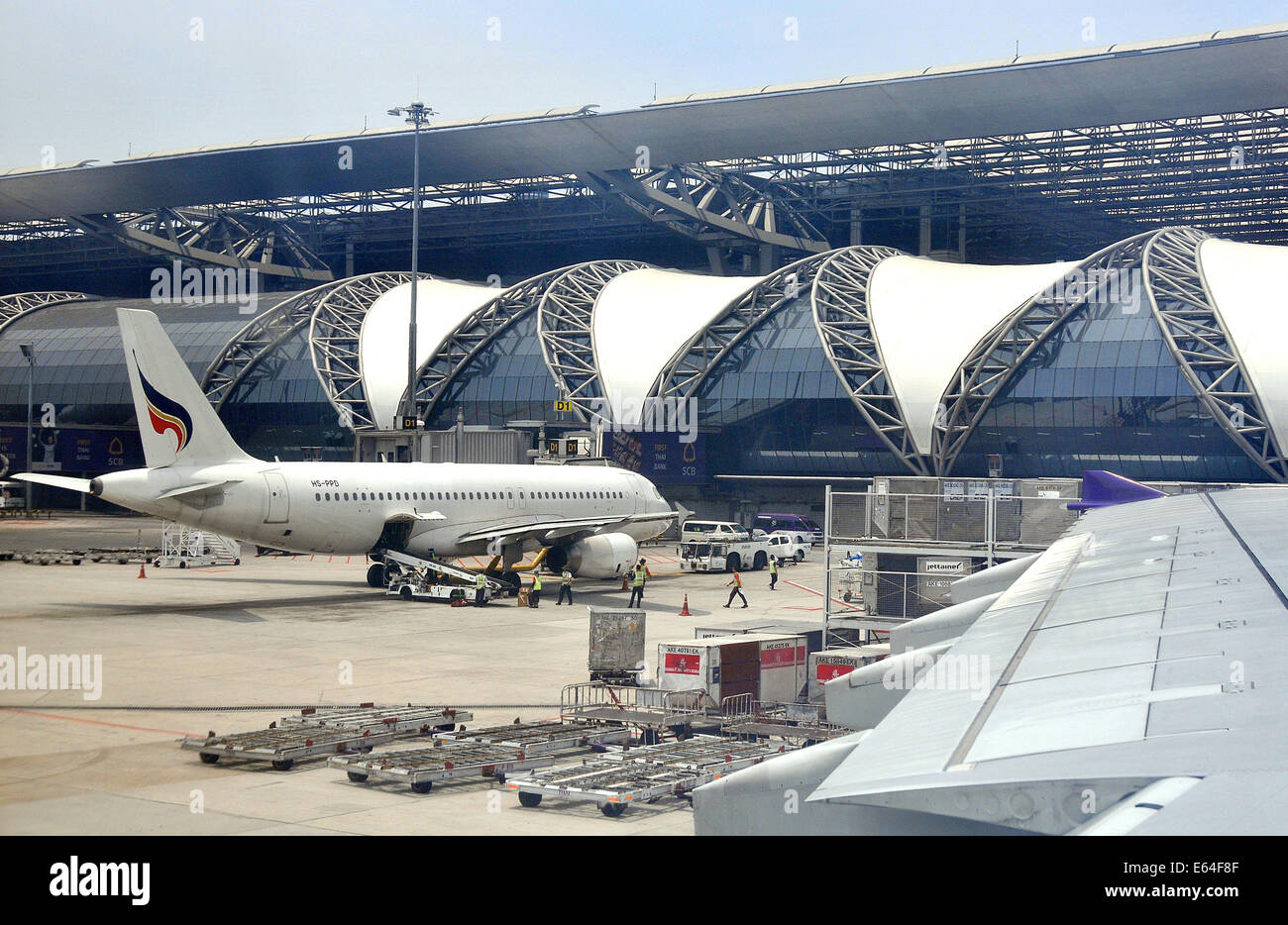 Airbus A 320-232 von Bangkok Airways Suvarnabhumi Airport Bangkok Thailand Stockfoto