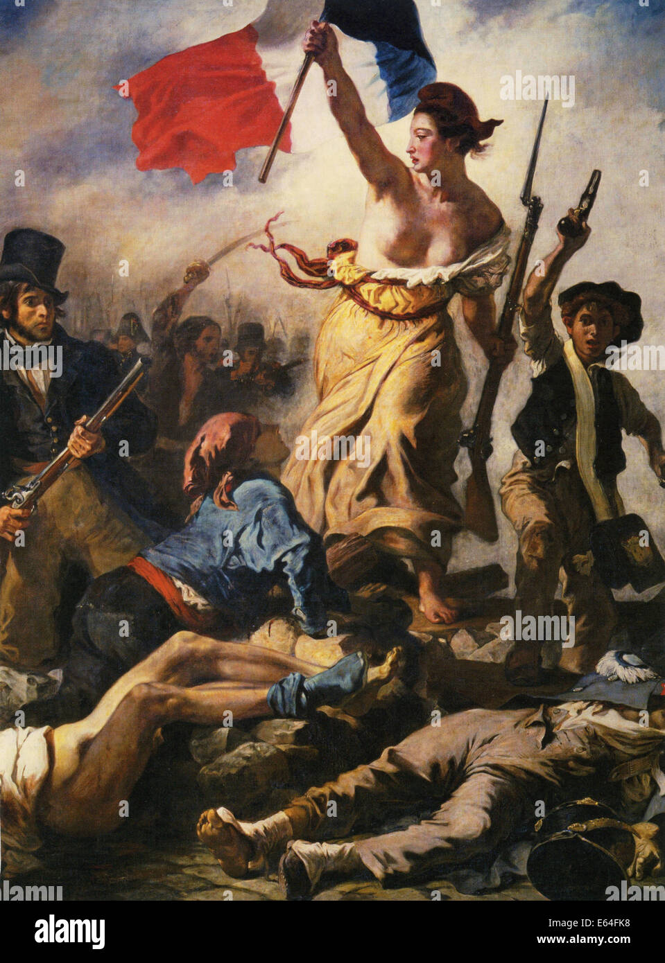 Freiheit führt das Volk 1830 Gemälde von Eugène Delacroix zum Gedenken an die Julirevolution des Jahres Stockfoto