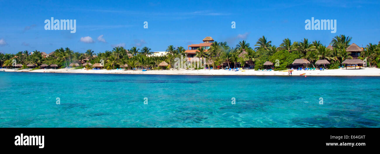 Panoramablick auf Soliman Bay in der Nähe von Tulum Yucatan Mexiko Stockfoto