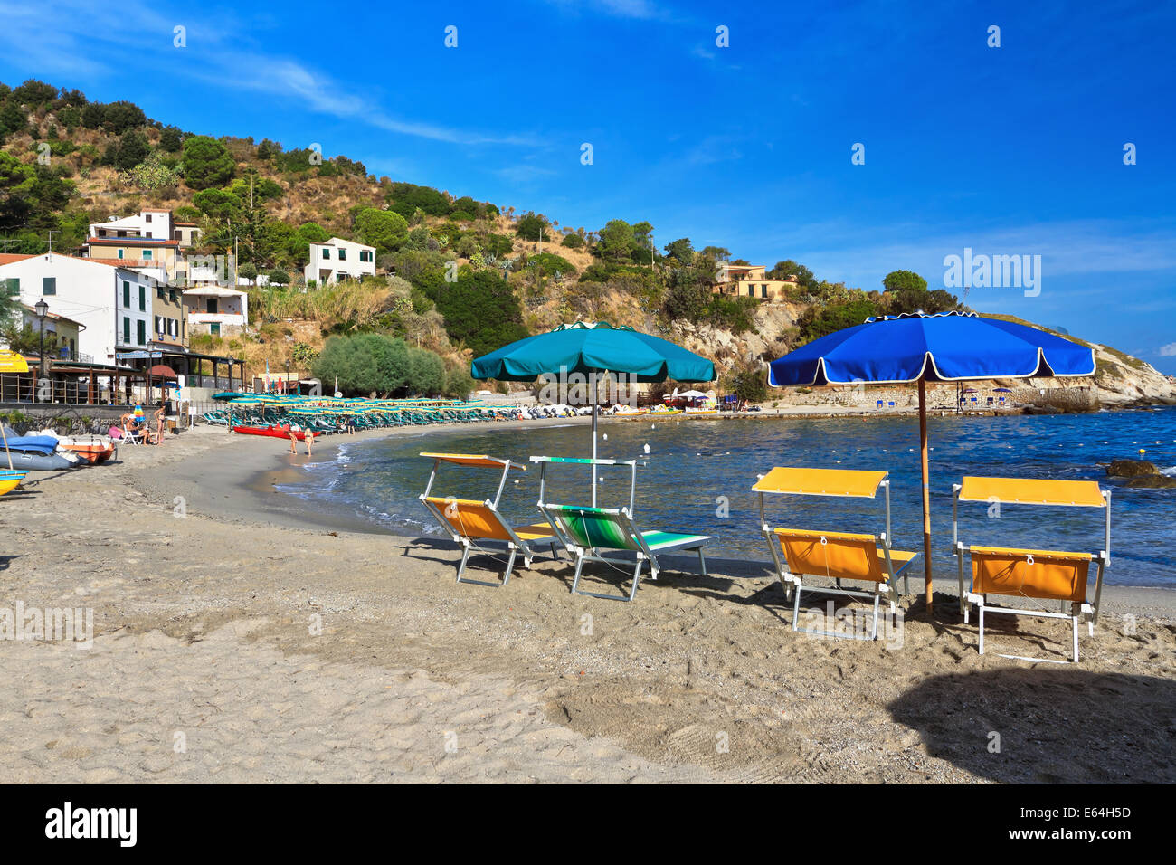 Sommer auf Sant'Andrea Strand in Insel Elba, Italien Stockfoto