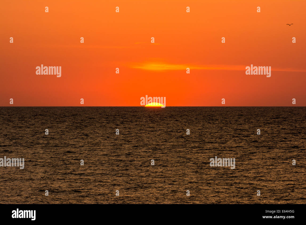 Orangefarbenen Himmel bei Sonnenaufgang über das Schwarze Meer Stockfoto
